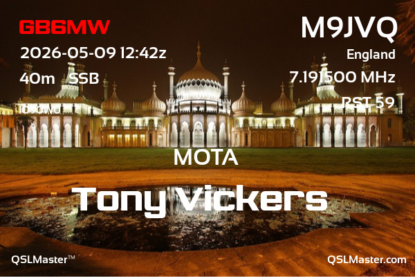 QSL Master Card for M9JVQ QSO with GB6MW