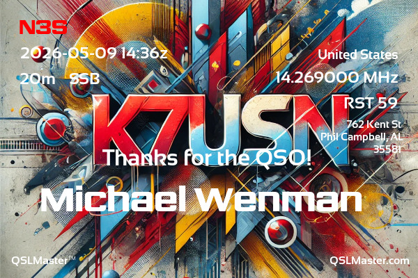 QSL Master Card for K7USN QSO with N3S