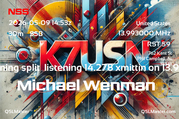 QSL Master Card for K7USN QSO with NSS