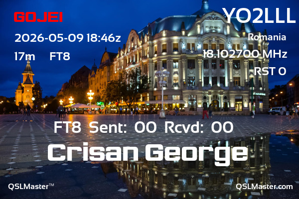 QSL Master Card for YO2LLL QSO with G0JEI