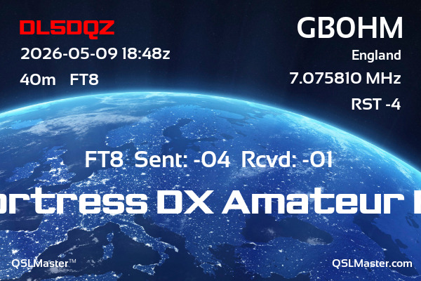 QSL Master Card for GB0HM QSO with DL5DQZ
