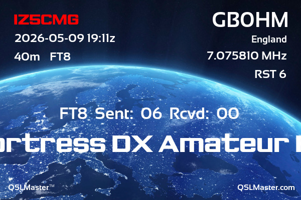QSL Master Card for GB0HM QSO with IZ5CMG