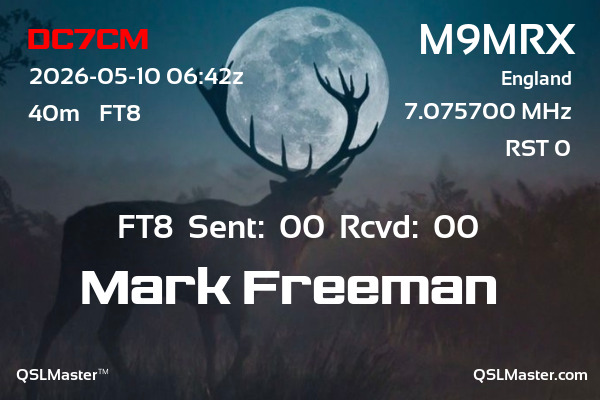 QSL Master Card for M9MRX QSO with DC7CM