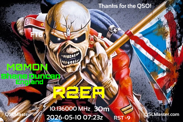 QSL Master Card for M0MDN QSO with R2EA