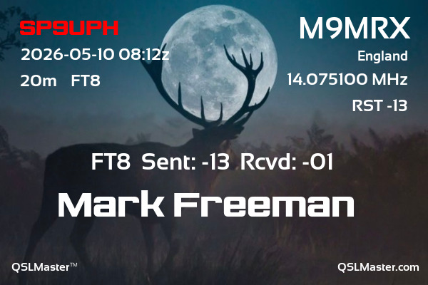 QSL Master Card for M9MRX QSO with SP9UPH