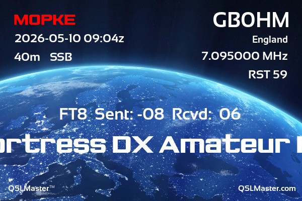 QSL Master Card for GB0HM QSO with M0PKE