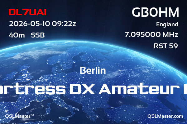 QSL Master Card for GB0HM QSO with DL7UAI