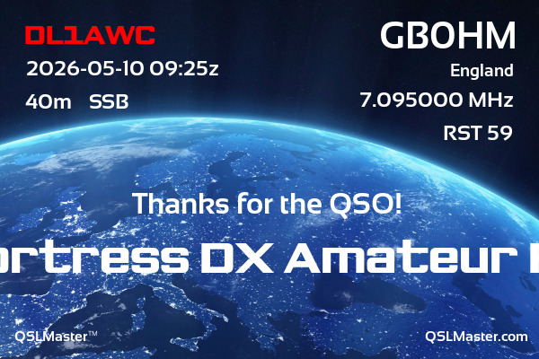 QSL Master Card for GB0HM QSO with DL1AWC
