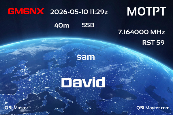 QSL Master Card for M0TPT QSO with GM6NX