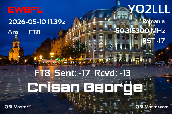 QSL Master Card for YO2LLL QSO with EW6FL