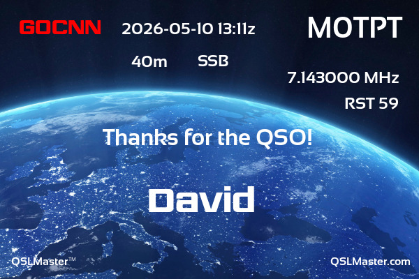 QSL Master Card for M0TPT QSO with G0CNN