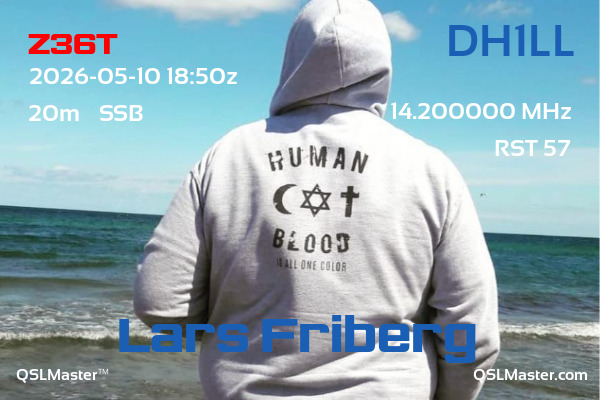 QSL Master Card for DH1LL QSO with Z36T