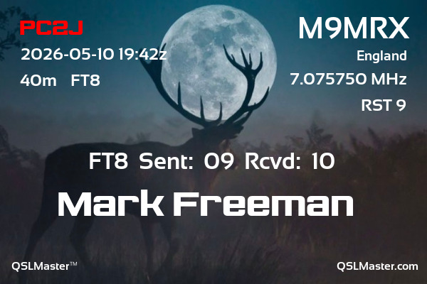 QSL Master Card for M9MRX QSO with PC2J