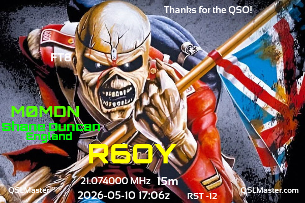 QSL Master Card for M0MDN QSO with R6OY