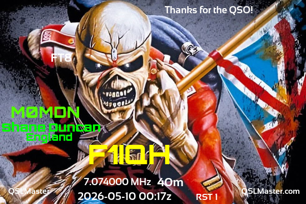 QSL Master Card for M0MDN QSO with F1IQH