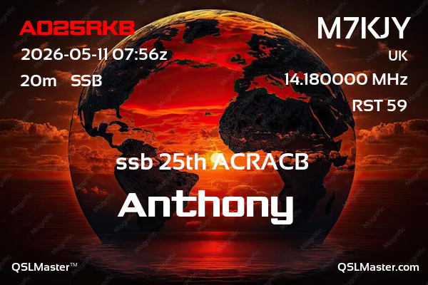 QSL Master Card for M7KJY QSO with AO25RKB