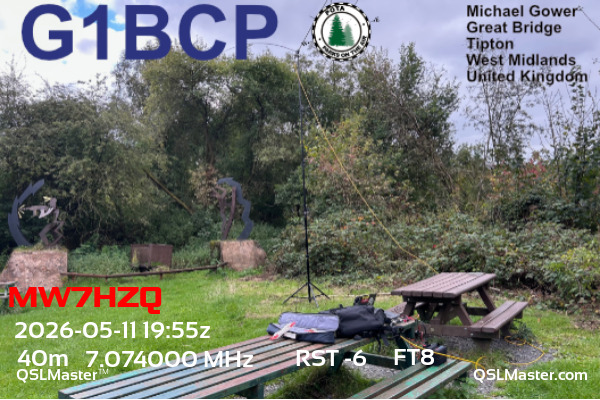 QSL Master Card for G1BCP QSO with MW7HZQ