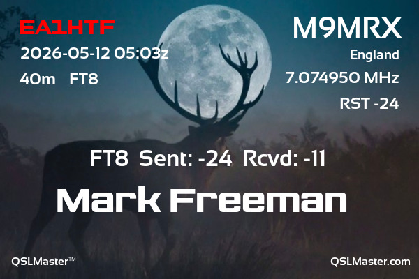 QSL Master Card for M9MRX QSO with EA1HTF