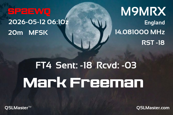 QSL Master Card for M9MRX QSO with SP2EWQ