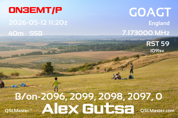 QSL Master Card for G0AGT QSO with ON3EMT/P