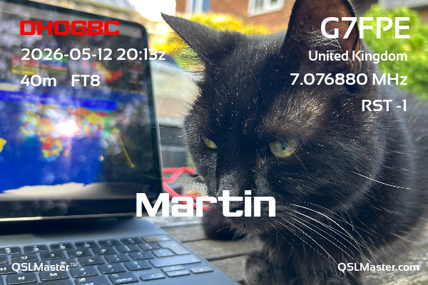 QSL Master Card for G7FPE QSO with DH0GBC
