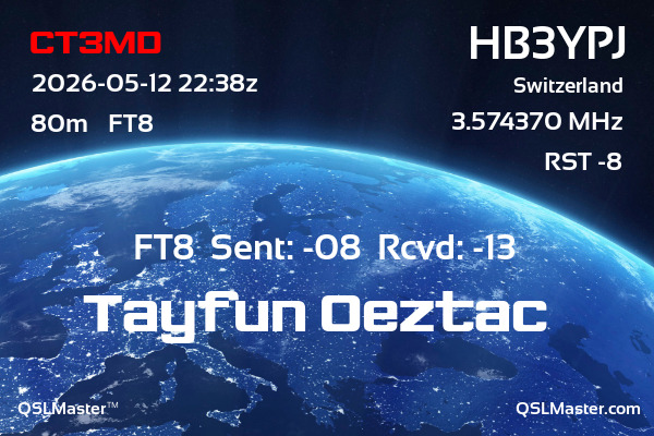 QSL Master Card for HB3YPJ QSO with CT3MD