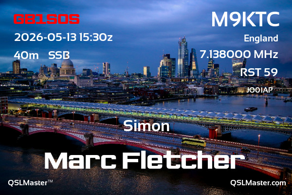 QSL Master Card for M9KTC QSO with GB1SOS