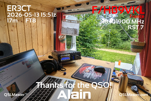QSL Master Card for F/HB9VKL QSO with ER3CT