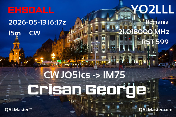 QSL Master Card for YO2LLL QSO with EH90ALL