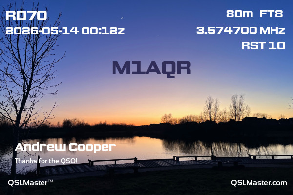 QSL Master Card for M1AQR QSO with RD7O