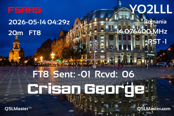 QSL Master Card for YO2LLL QSO with F5RRS