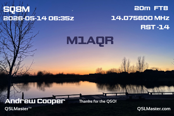 QSL Master Card for M1AQR QSO with SQ8M