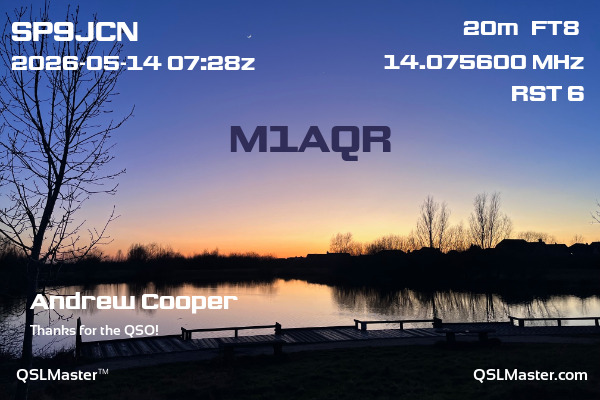 QSL Master Card for M1AQR QSO with SP9JCN