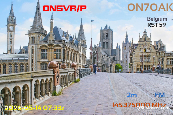QSL Master Card for ON7OAK QSO with ON5VR/P