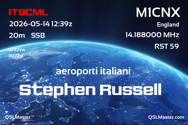 QSL Master Card for M1CNX QSO with IT9CML