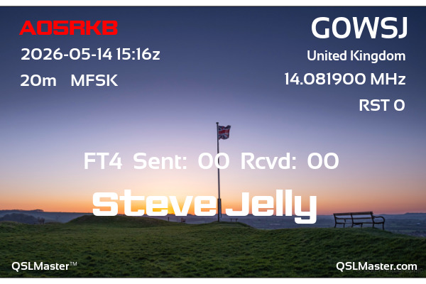 QSL Master Card for G0WSJ QSO with AO5RKB