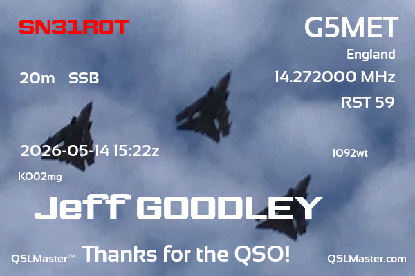 QSL Master Card for G5MET QSO with SN31ROT