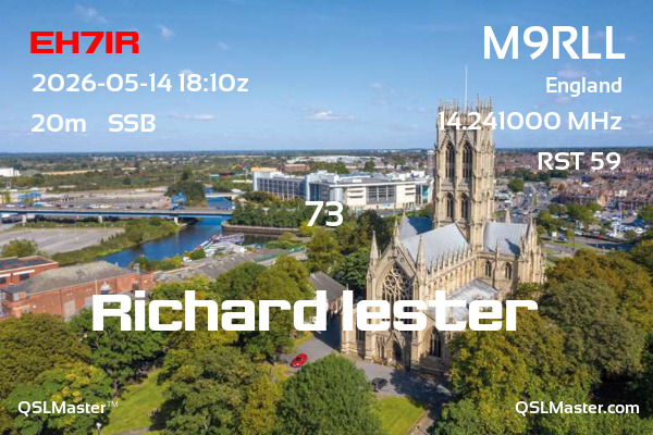 QSL Master Card for M9RLL QSO with EH7IR