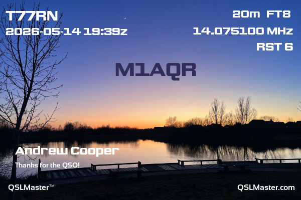 QSL Master Card for M1AQR QSO with T77RN