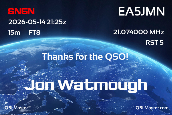 QSL Master Card for EA5JMN QSO with SN5N