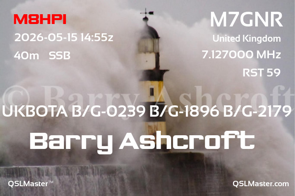 QSL Master Card for M7GNR QSO with M8HPI