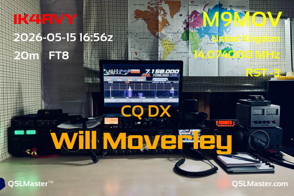 QSL Master Card for M9MOV QSO with IK4RVY
