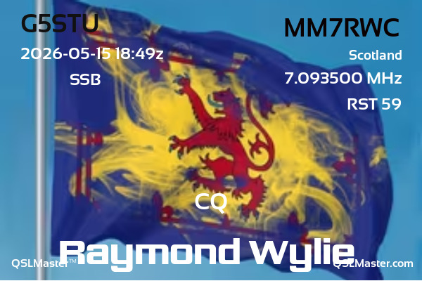 QSL Master Card for MM7RWC QSO with G5STU