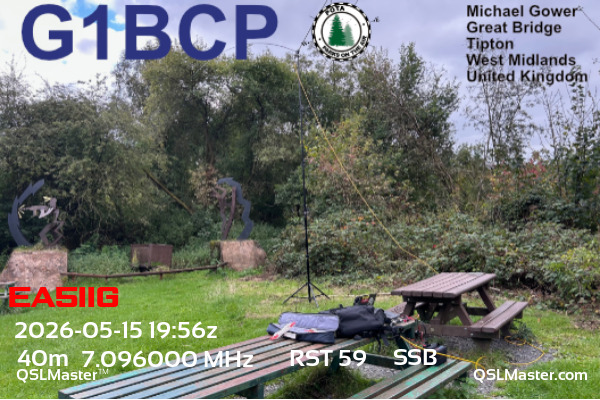 QSL Master Card for G1BCP QSO with EA5IIG