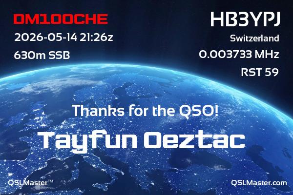 QSL Master Card for HB3YPJ QSO with DM100CHE