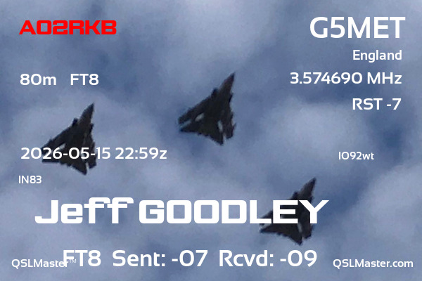 QSL Master Card for G5MET QSO with AO2RKB