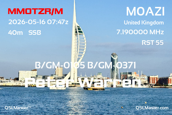 QSL Master Card for M0AZI QSO with MM0TZR/M