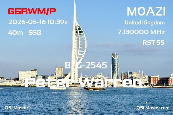 QSL Master Card for M0AZI QSO with G5RWM/P