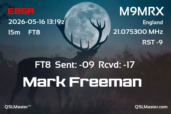 QSL Master Card for M9MRX QSO with EB5R