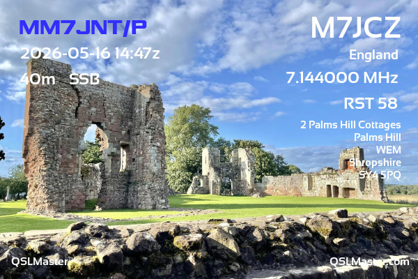 QSL Master Card for M7JCZ QSO with MM7JNT/P